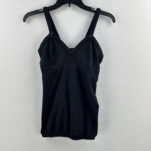 Lululemon Tank Women 6 Black Sleeveless Top Athletic Zip Pocket‎ Light It Up